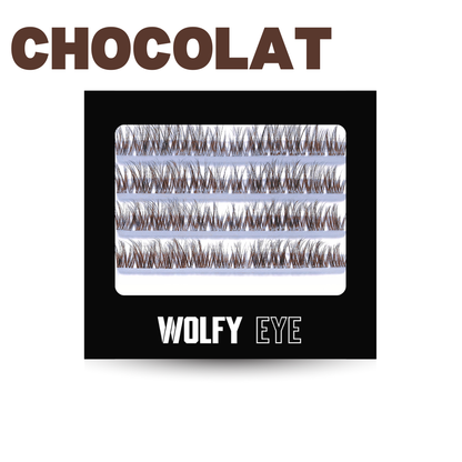 Boîte de 48 grappes de faux cils permanents pour faire des extensions de cils maison - Couleur Marron Chocolat