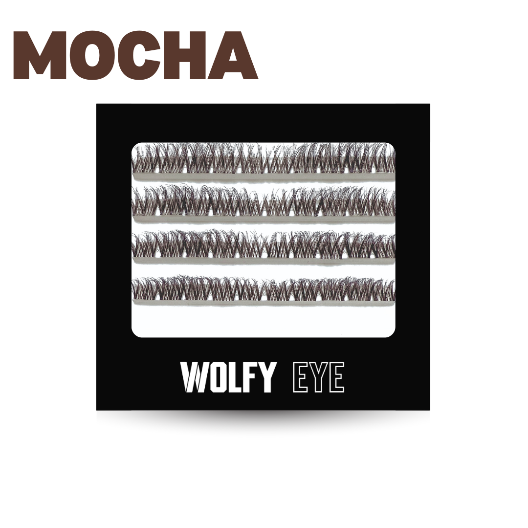 Boîte de 40 grappes de faux cils permanents pour faire des extensions de cils maison - Couleur Marron Mocha